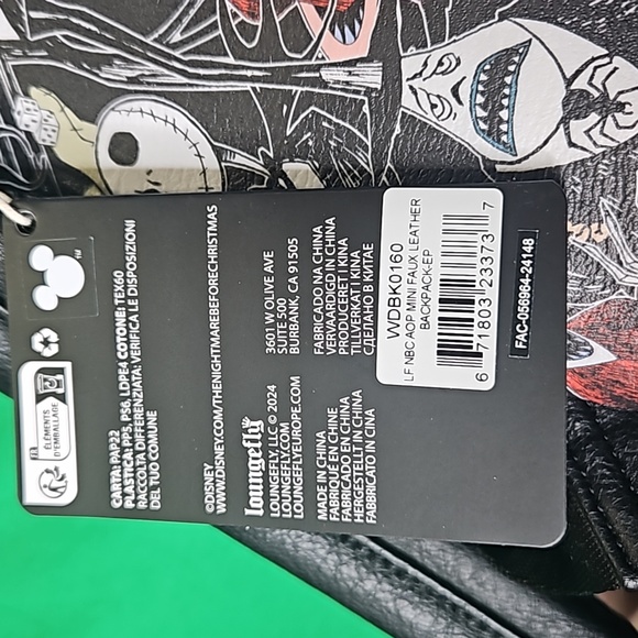 Disney Loougefly Nightmare Before Christmas mini Faux Leather back pack - Picture 7 of 15